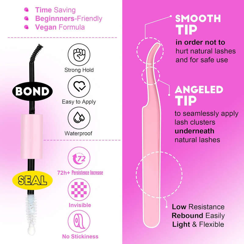 280 Pcs 30D and 40D Lash Extension Kit DIY, with Bond and Seal and Tweezer