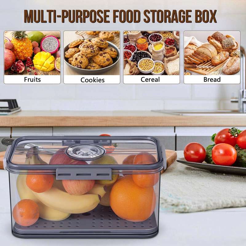 Bread Bin Box for Kitchen & 20 Pack Reusable Plastic Bread Bags with Ties