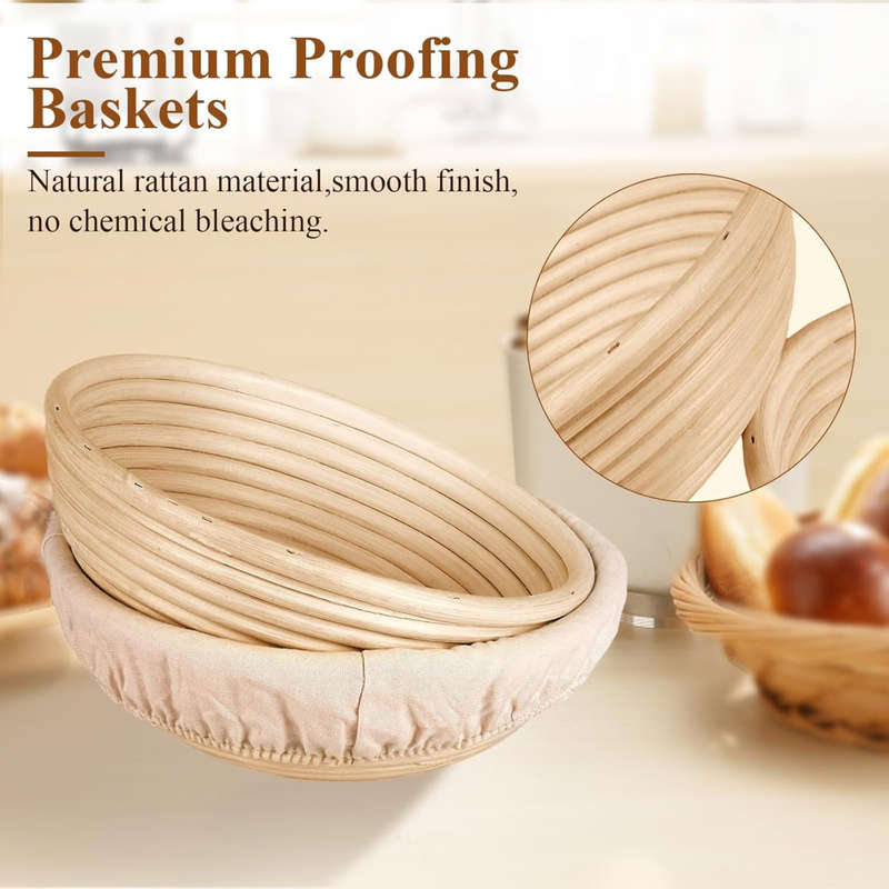 Banneton Bread Proofing Basket,Sourdough Starter Kit,Baking Supplies 20 Pcs