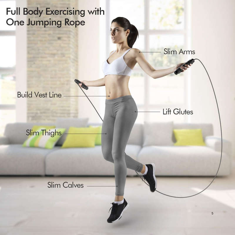 Tangle Free Jump Rope, Grip Strength Trainer Kit with Automatic Count & Bag