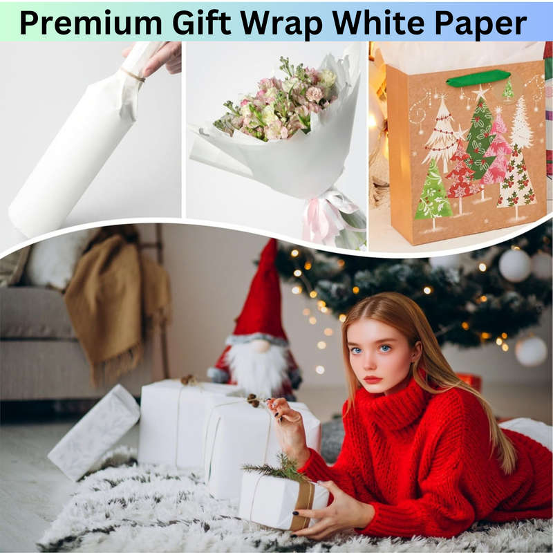 15 Glossy Iridescent Reusable Gift Bags & 100 Gift Wrap White Tissue Paper