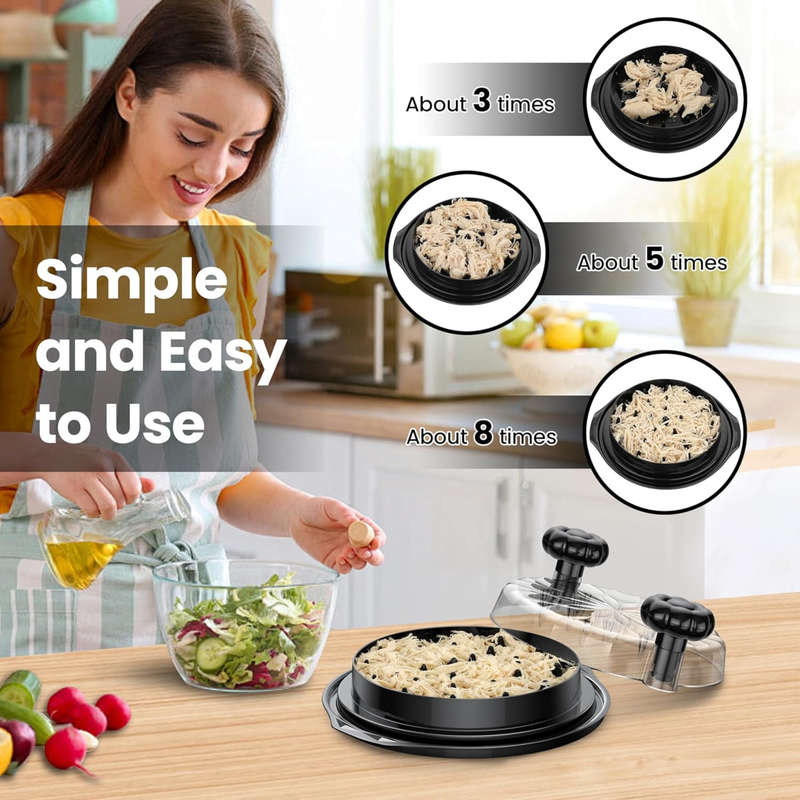 4 Piece Premium Chicken Shredder, Meat Chopper with Tong & Cleaning Brush