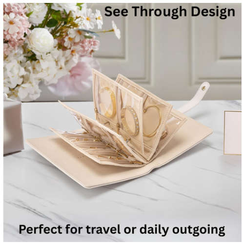 Travel Jewellery Organizer Case, Jewellery Storage Book Clear Ring Binder