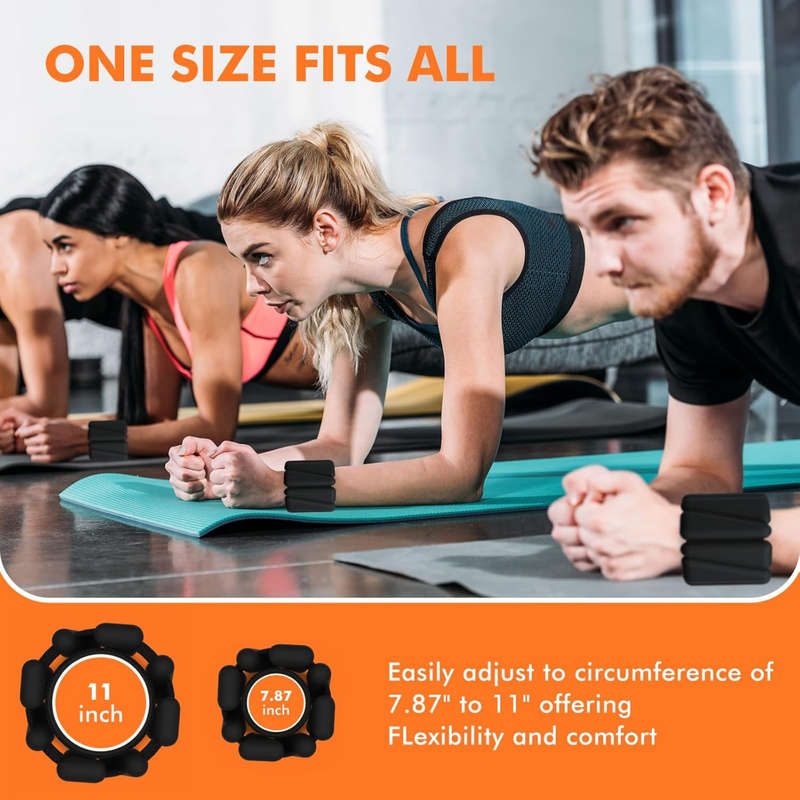 2 Pieces Adjustable Wrist Weights Bands, Ankle Weights for Women & Men