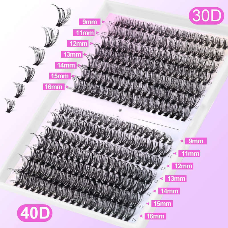 280 Pcs 30D and 40D Lash Extension Kit DIY, with Bond and Seal and Tweezer