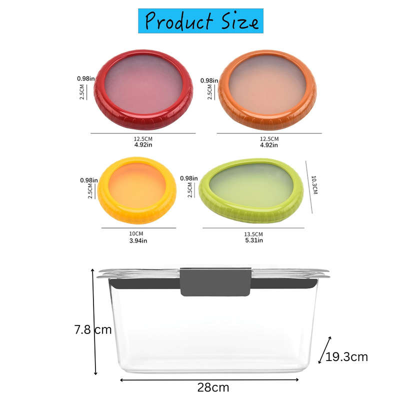 6 Pack Reusable Storage Containers with Lid  Avocado Tomato & Onion Storage