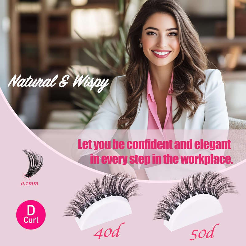 640 Pieces Lash Clusters Extension Kit With Lash Bond, Seal, Remover & Tweezer