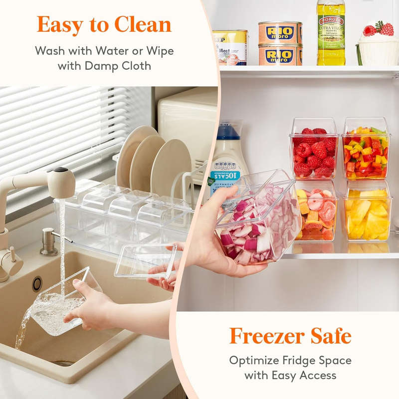 Ice Chilled Serving Set for Party With 5 Containers, Lids, Spoons & Tongs
