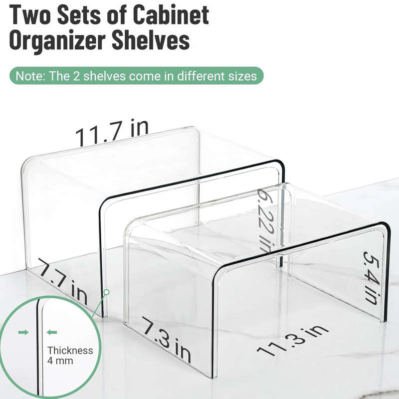 2 Pack Clear Cabinet Organizer, Kitchen Organizers & Storage, Counter Top