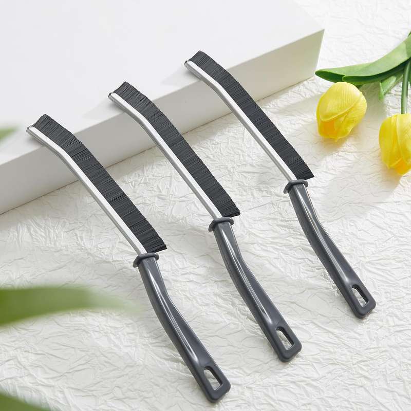 3 Piece Crevice Cleaning Brush, Hard Bristle, Grout Brush, Shower Brush