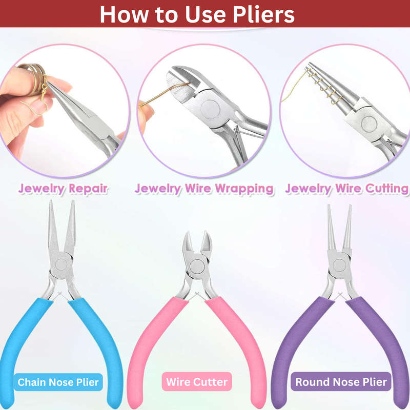 7 Pcs Craft Wires & Jewellery Pliers Set, Jewellary Making, Sculpting,Craft