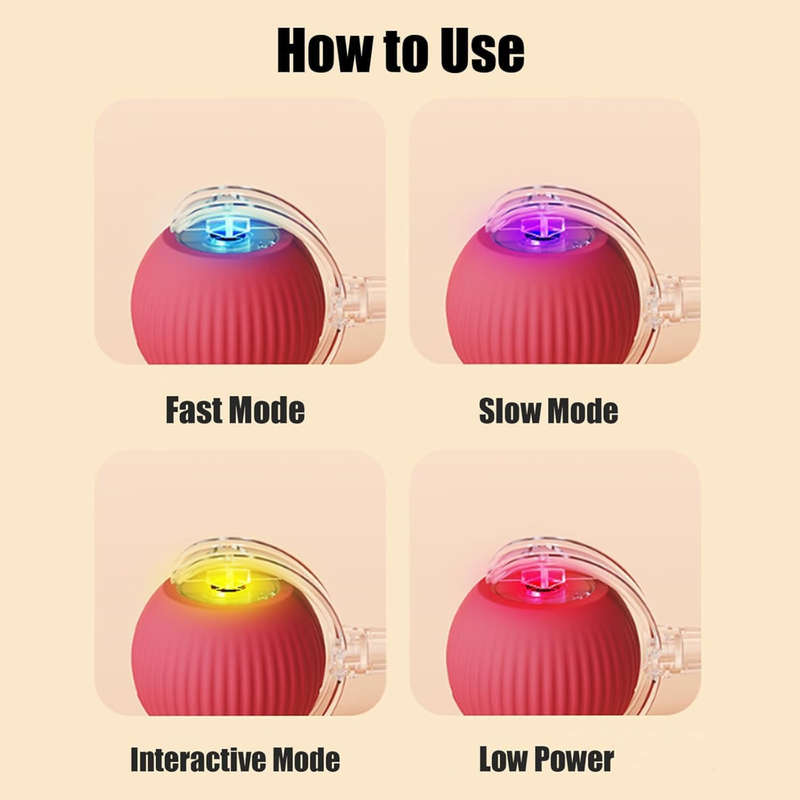 Rechargeable Interactive Cat Ball Toy, Dog Ball Toy, Smart Rolling Pet Ball