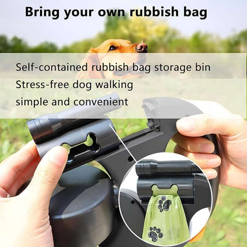 Dual Retractable Dog Leash with LED Light, 3M Leash with 360 Tangle-Free