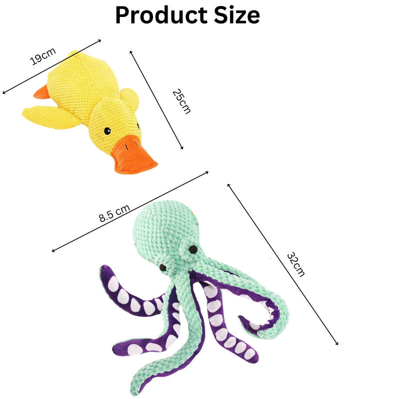 2 Pack Dog Toys, Large Squeaky Plush Dog Toy & Calming Duck Toy for Aggressive Chewers, Training ...