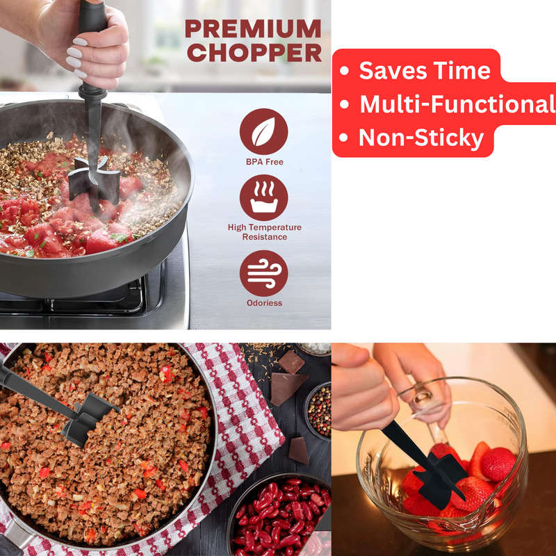 4 Piece Premium Chicken Shredder, Meat Chopper with Tong & Cleaning Brush