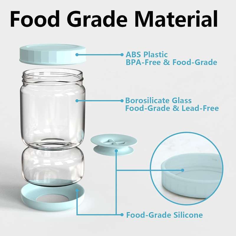 Glass Pickle, Atchar,Fermentation Airtight Hourglass Jar With Strainer Flip