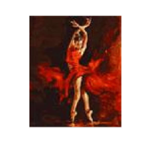 Adult Paint by numbers - Red Ballerina Framed canvas 50 x 40