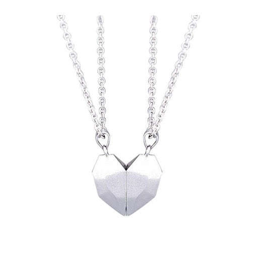 Wishing stone couple necklace-2 silver chains