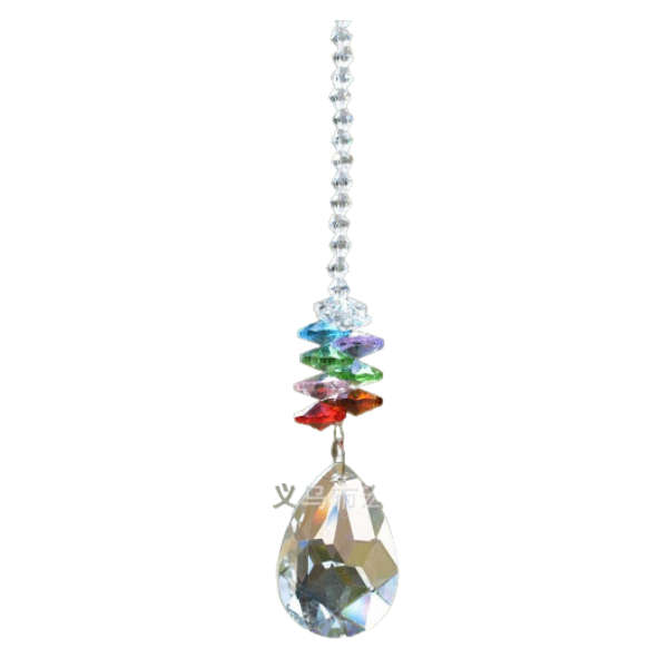 Crystal pendant with flat beads