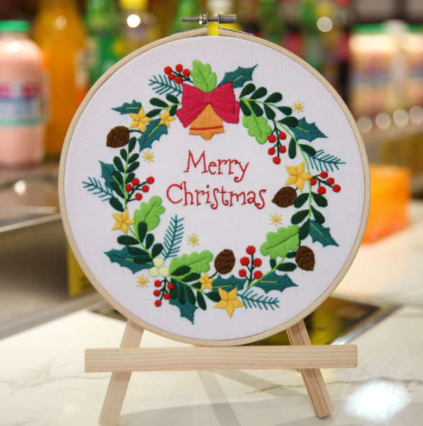 Merry Christmas handmade Embroidery