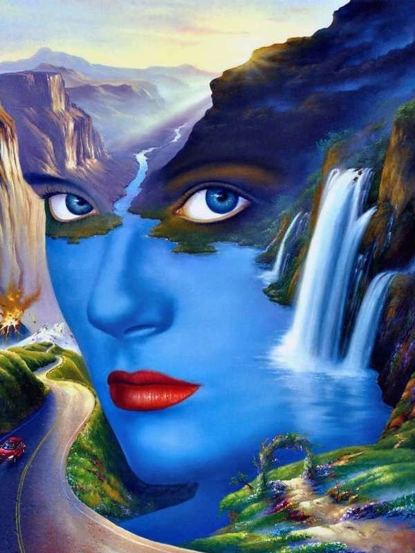 Diamond art Waterfall Lady 30 x 40