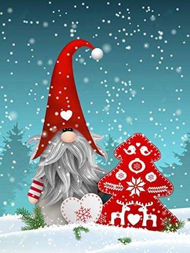 Snowy Gnome 30 x 40cm Diamond Dot