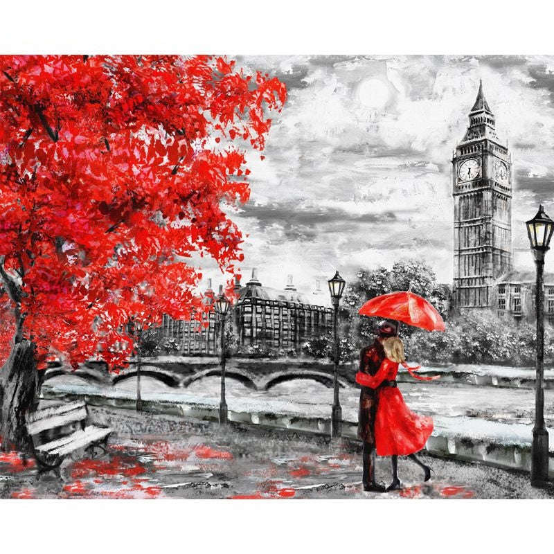 Paint By numbers for Adult - Red London Framed