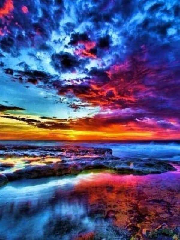 Paint By numbers for Adult - Colourful Sunset Framed Canvas
