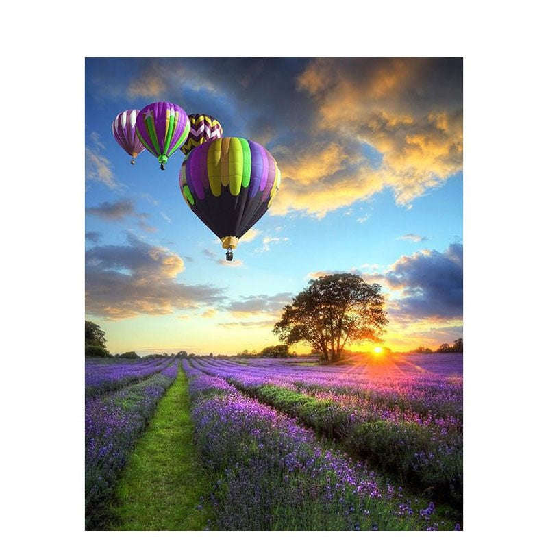 Paint By numbers - Balloon Ride in Lavender 40 X 50 Framed canvas