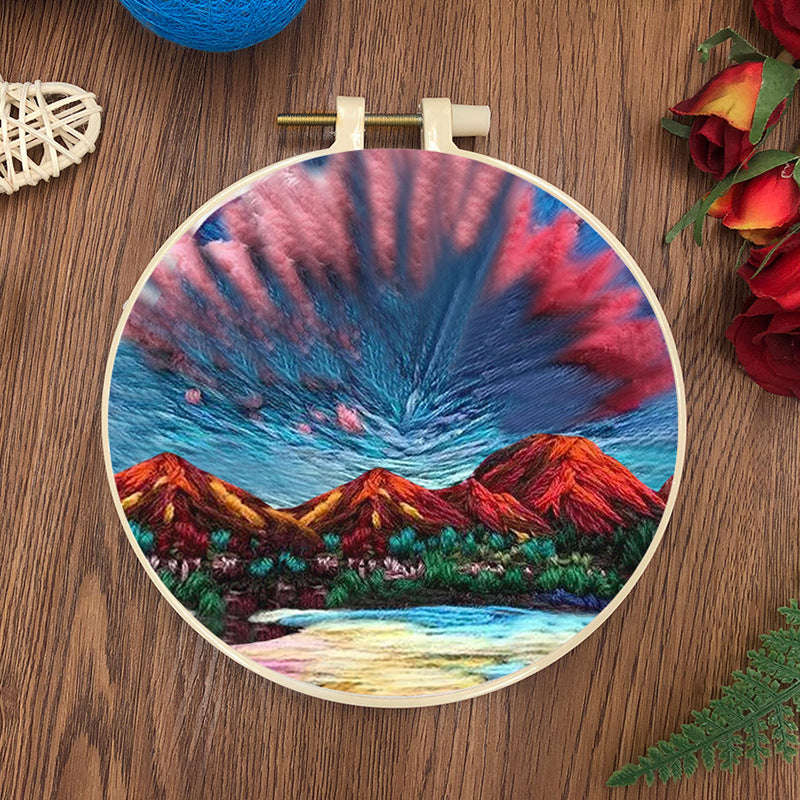 Colourful mount hand made Embroidery