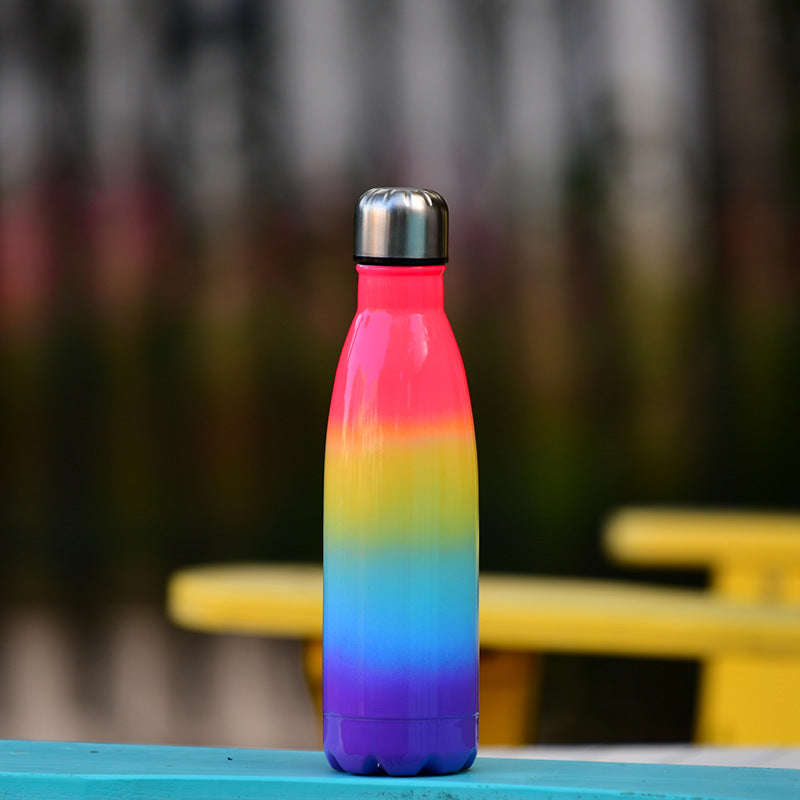 Gradient rainbow 500ml double stainless steel thermos