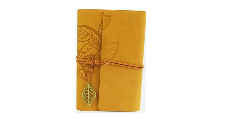 Leather hand ledger leaves retro A5 notebook