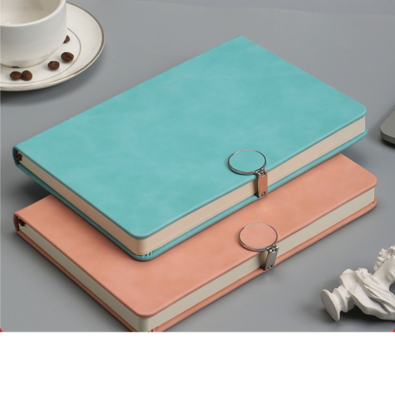 A5 round buckle notebook-Light blue