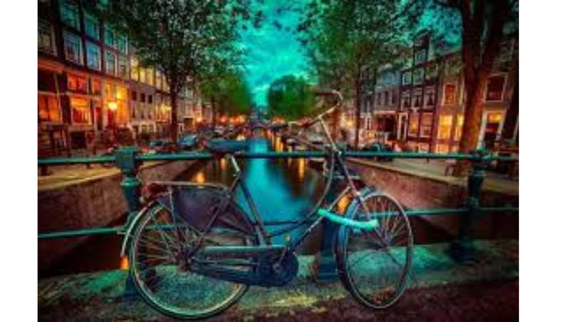 Bicycle by Canal 50 x 40cm Diamond Art