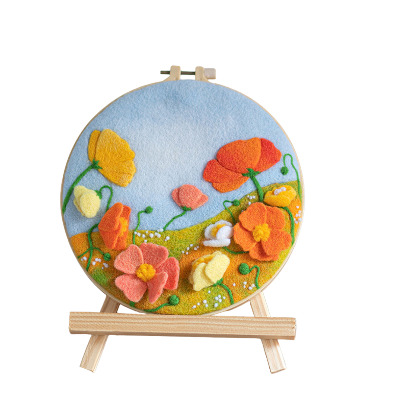 DIY Wool Painting Embroidery Flower Frame