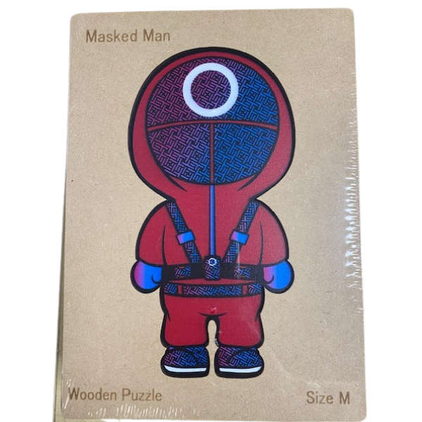 Masked man wooden  Puzzle A4