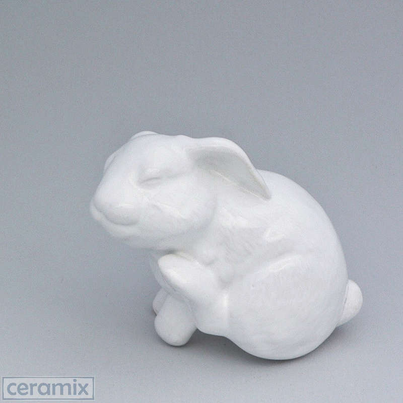 Ceramic Scritch Scratch Bunny - C0142-2 White