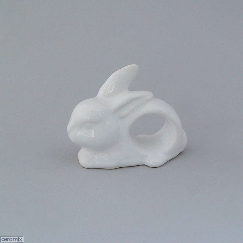 4 Bunny Napkin Rings - C0442-2 White