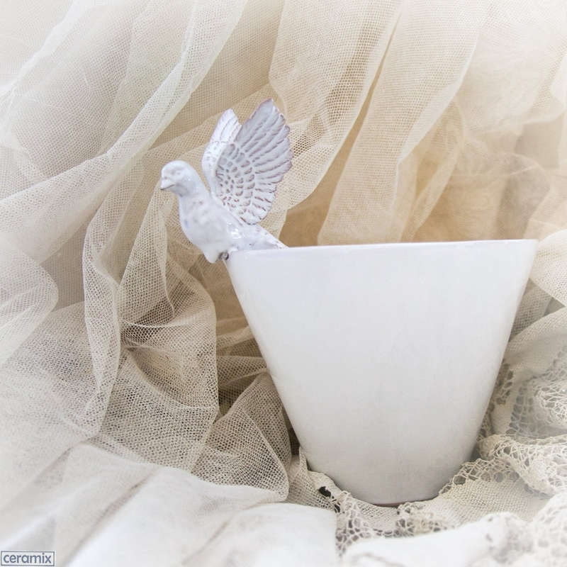 Ceramic Flying Dove Deep Bowl - C0031 White