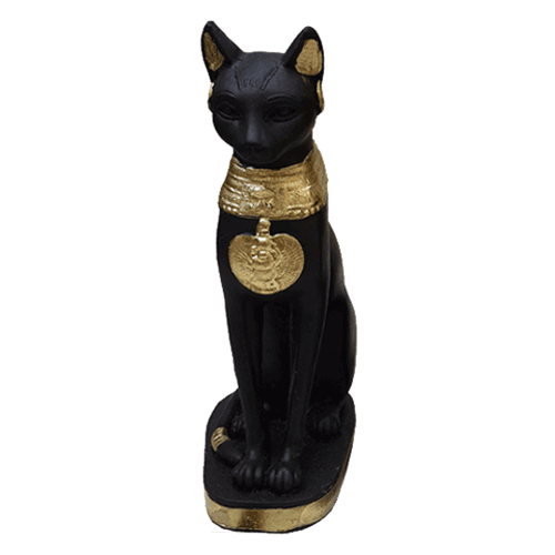 Statue - Bast/Bastet - Egyptian Cat Goddess - 21cm - Bronze