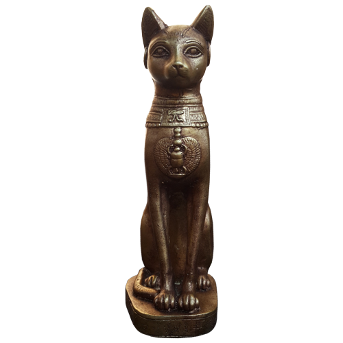 Statue - Bast/Bastet - Egyptian Cat Goddess - 21cm - Bronze