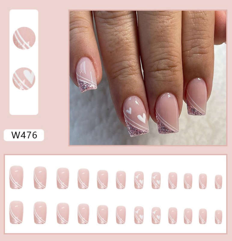 Sweetheart Sparkle Press On Nails