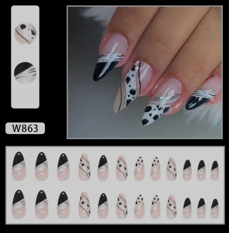 Dalmatian Diva Almond Press On Nails