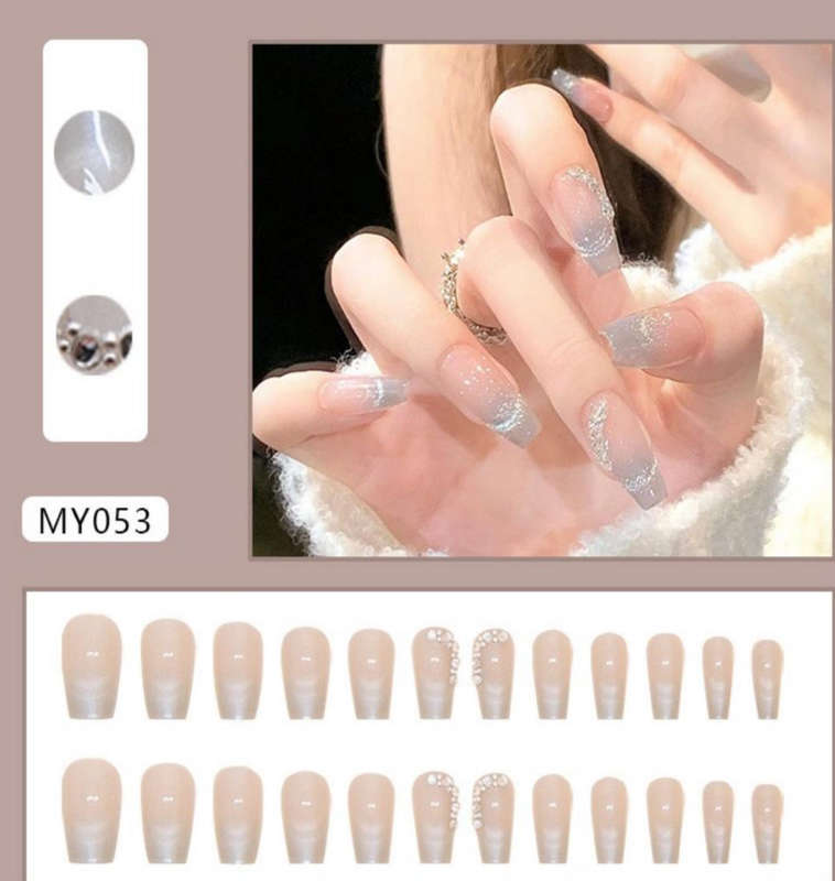 Glacier Glam Press On Nails