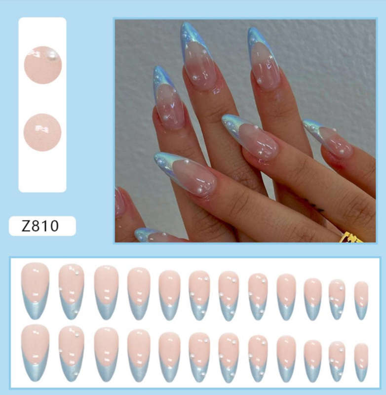 Cat Eye French Tip Press Ons