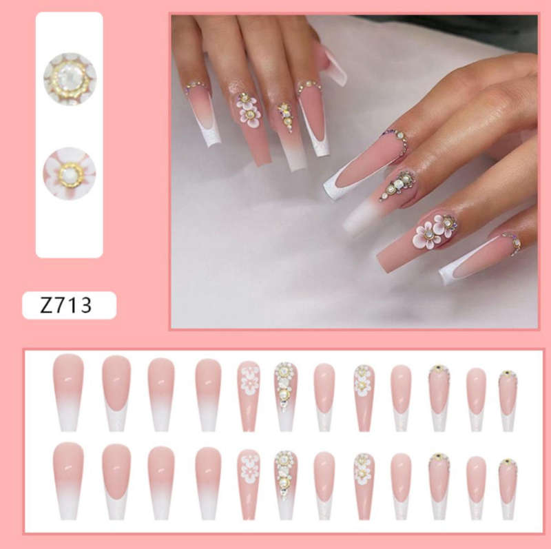 Sculpted French Tips Press On Nails