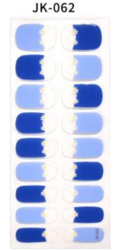 Blue French Tip Gel Nail Stickers