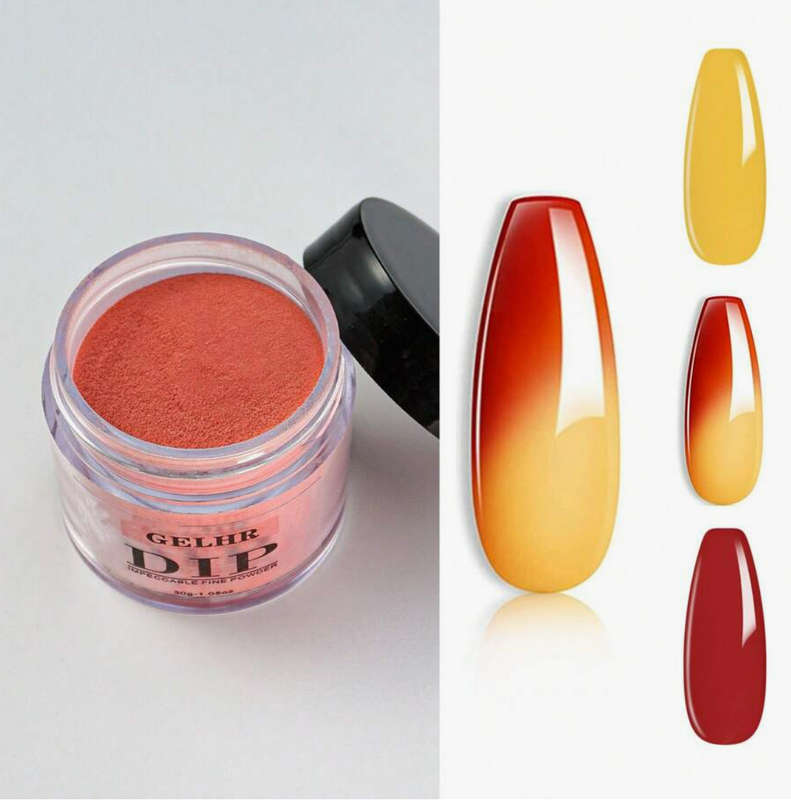 GELHR Luminous Glow Dip Powder Peach to Orange