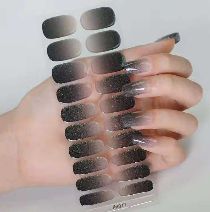 Midnight Sparkle Semi Cured Gel Nail Strips
