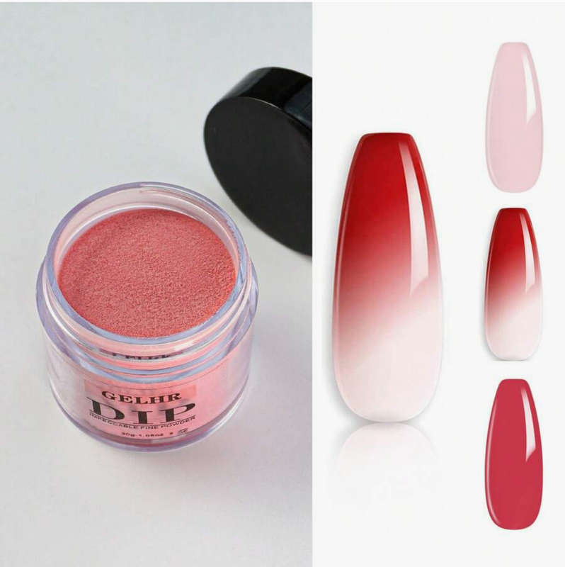 GELHR Temperature Change Dip Powder -Light to Dark Pink